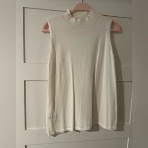 LOFT WHITE COWL NECK TANK